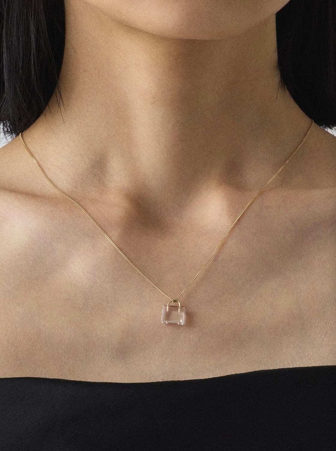 콜드프레임 자물쇠 목걸이 14k골드 상품이미지2