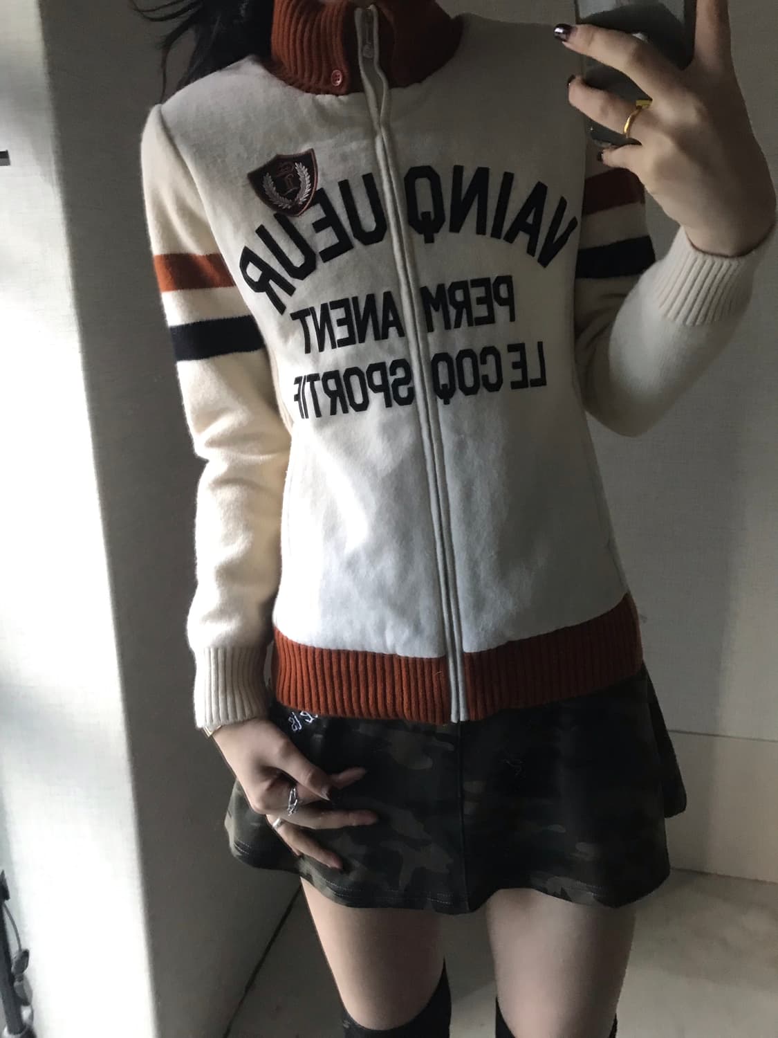 르꼬끄 아이보리 니트집업 상품이미지3