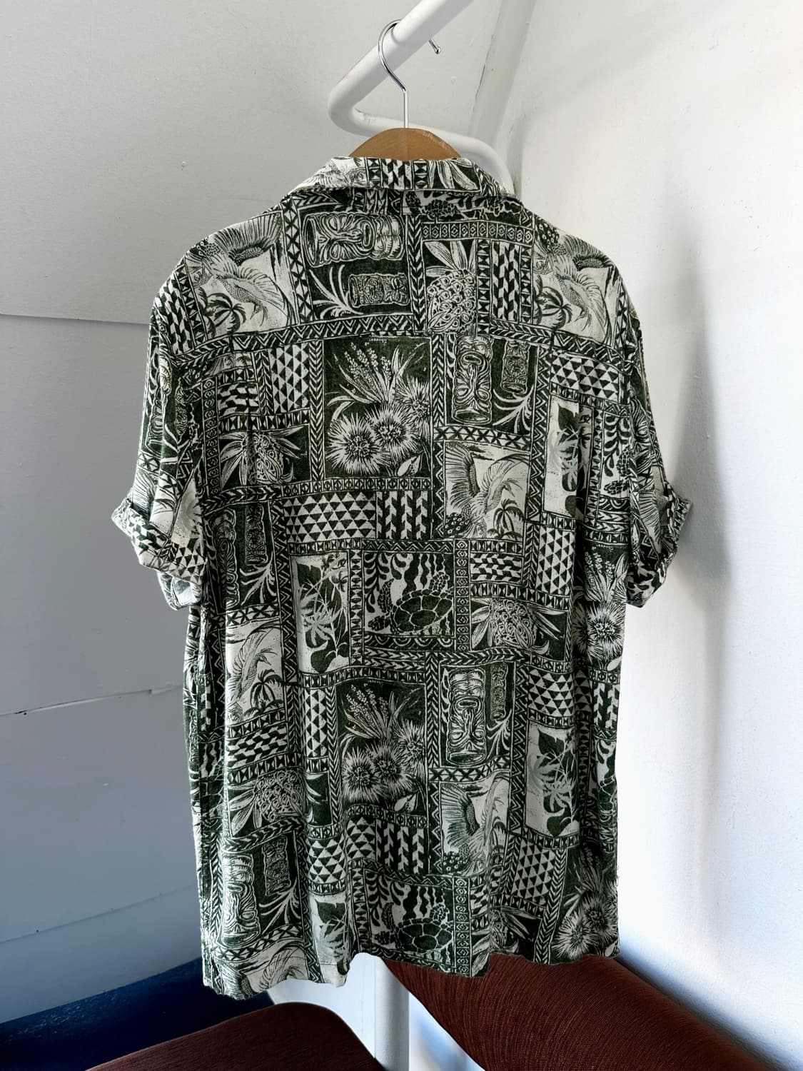 100% rayon design patterned H/S shirt 상품이미지4