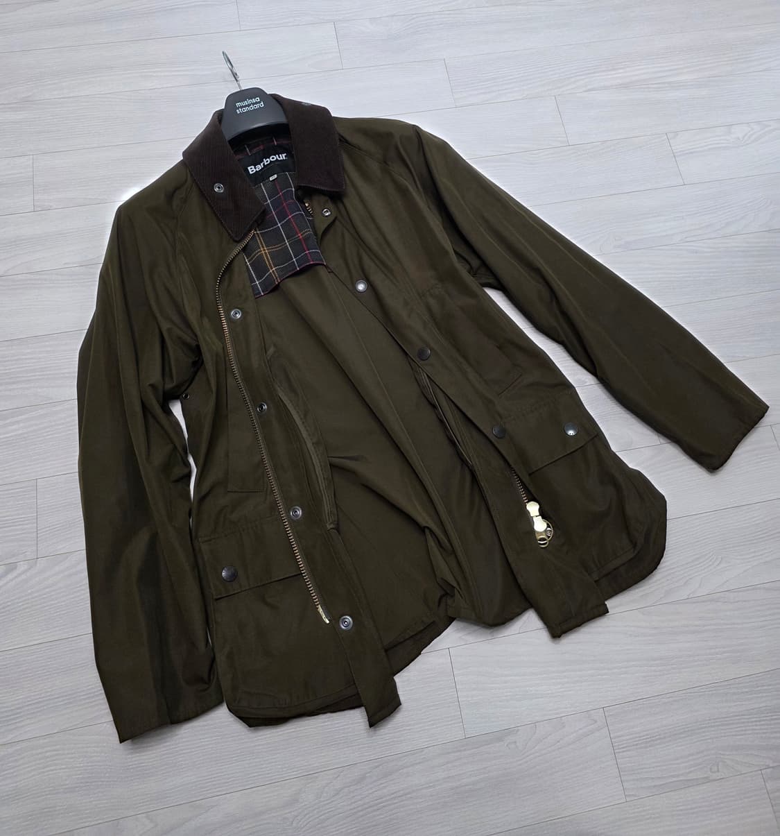 빔즈 x 바버 비데일 클래식 핏 폴리에스터 코튼 피치 스킨 재킷 42 상품이미지1