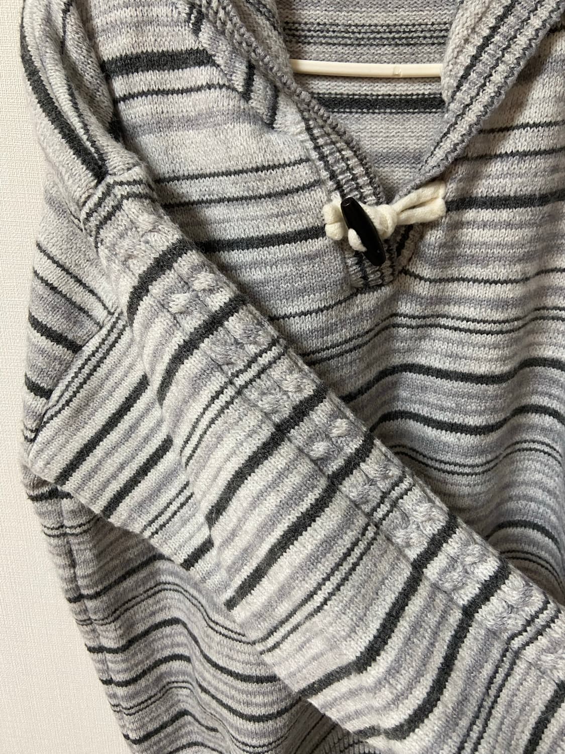 빈티지 사와코 모리걸 떡볶이후드 니트 스트라이프 상품이미지4