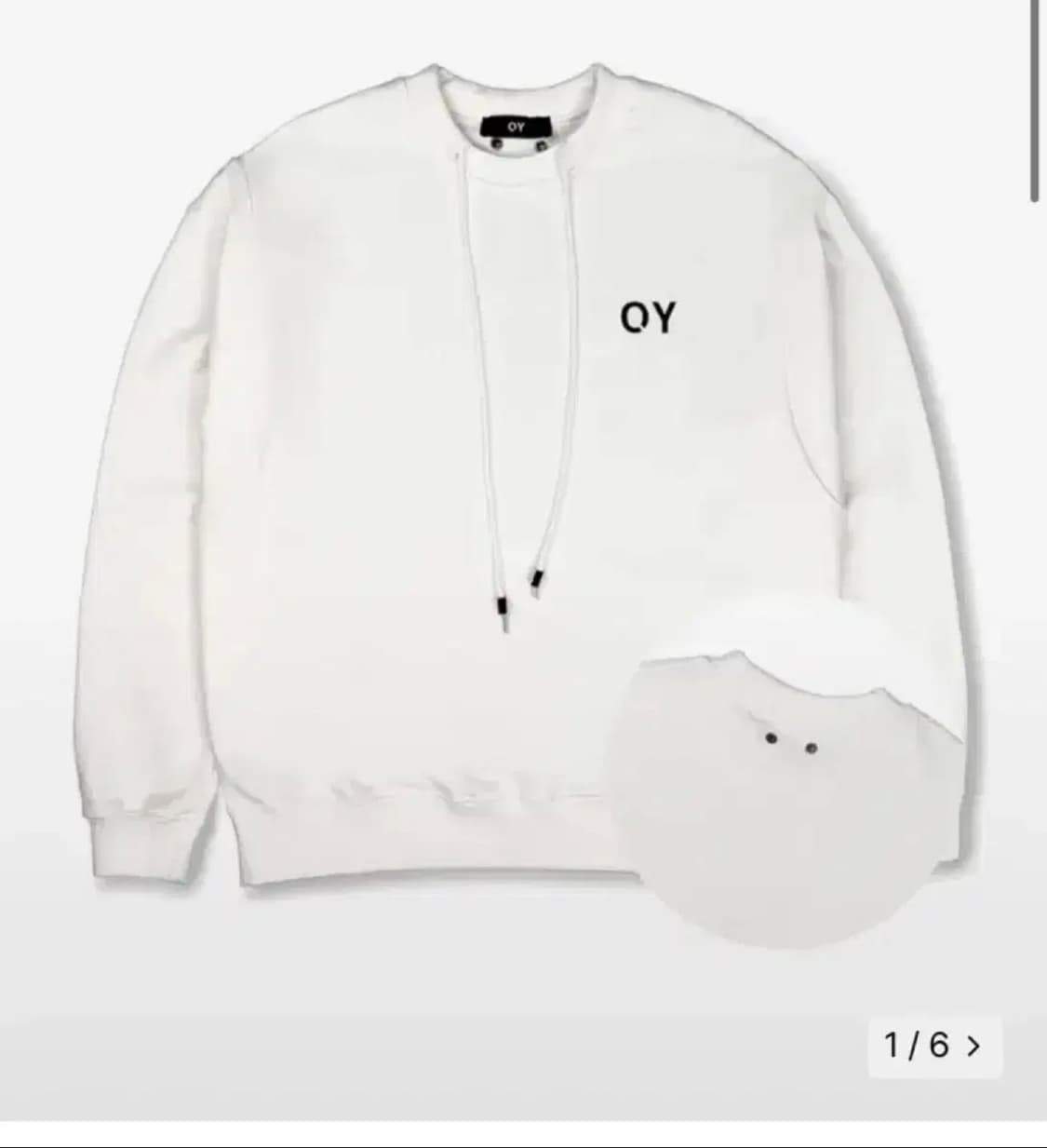 오와이 블록 넥 스트링 맨투맨 상품이미지1