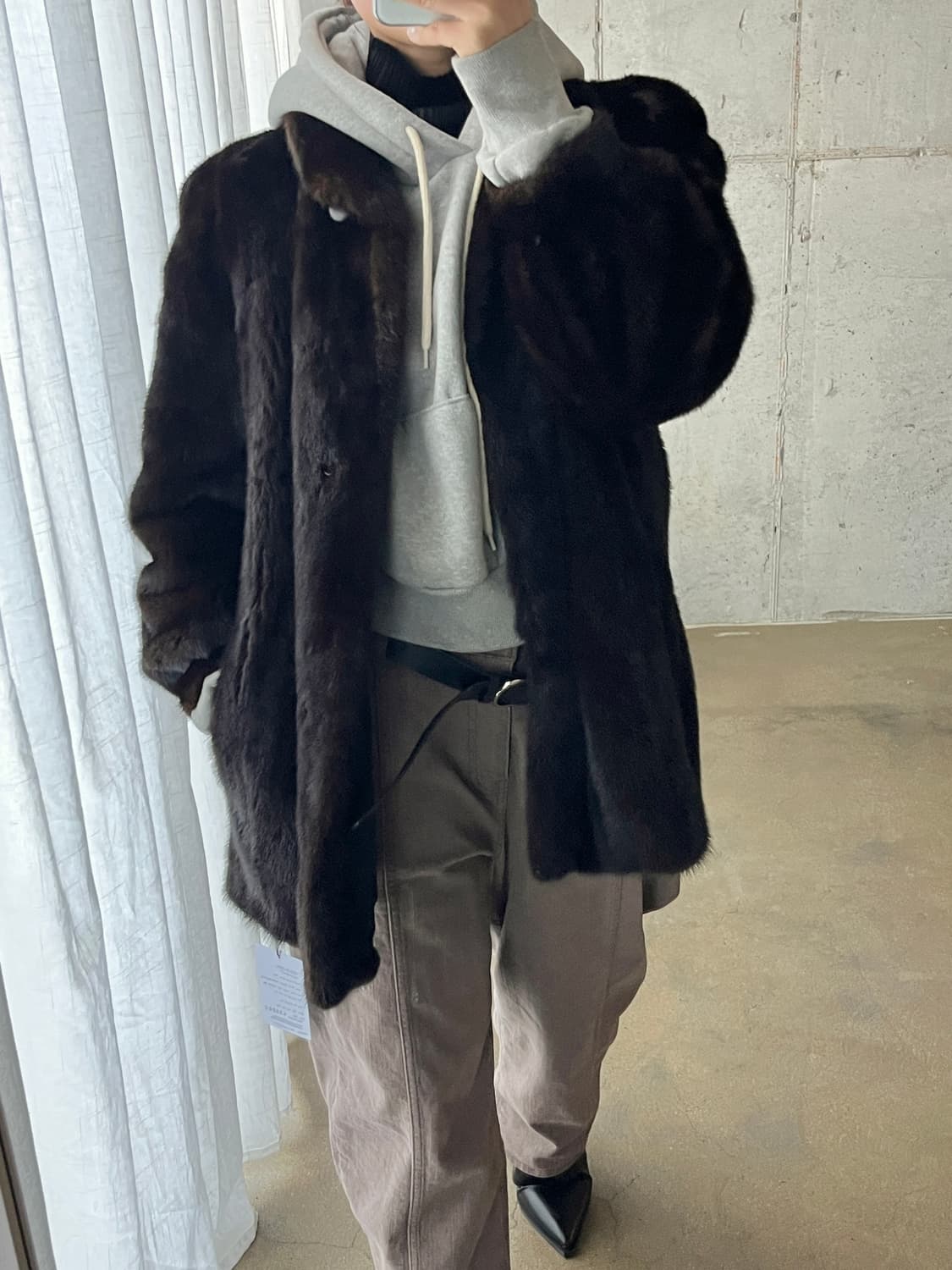 90s Blackglama 블랙그라마 밍크코트 다크브라운 상품이미지6