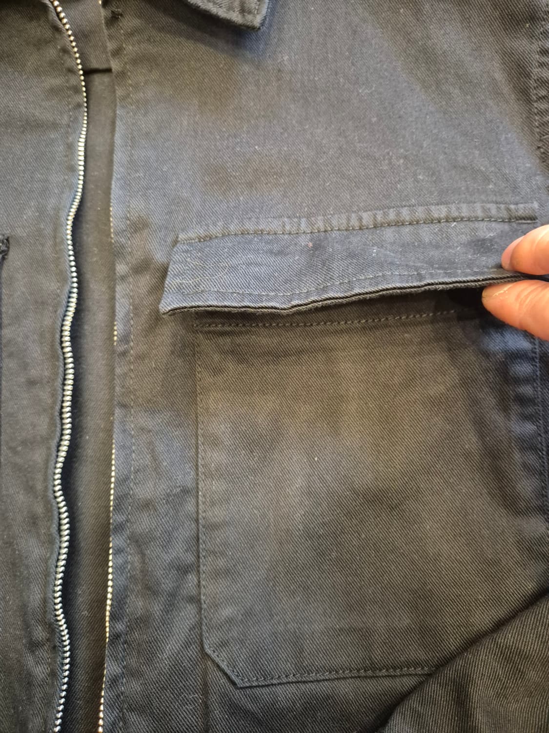 자라 유틸리티 포켓 오버핏 집업자켓 블랙 XL 상품이미지3