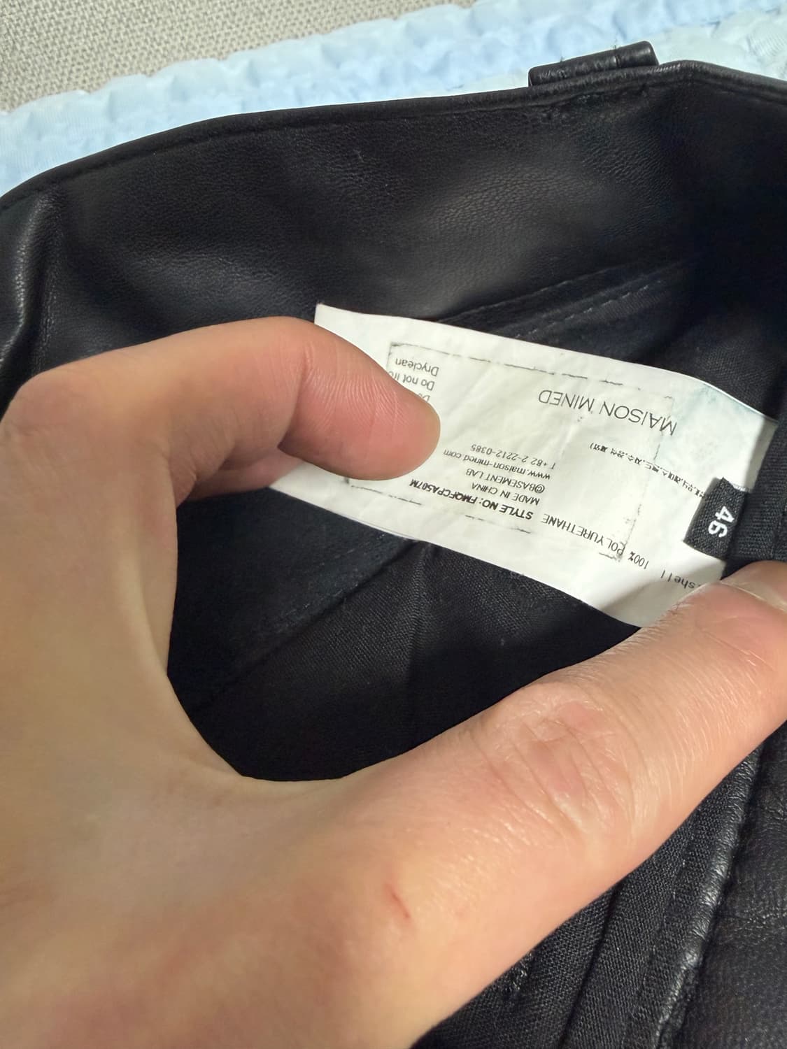 메종 미드네 블랙 레더 카고팬츠 상품이미지3