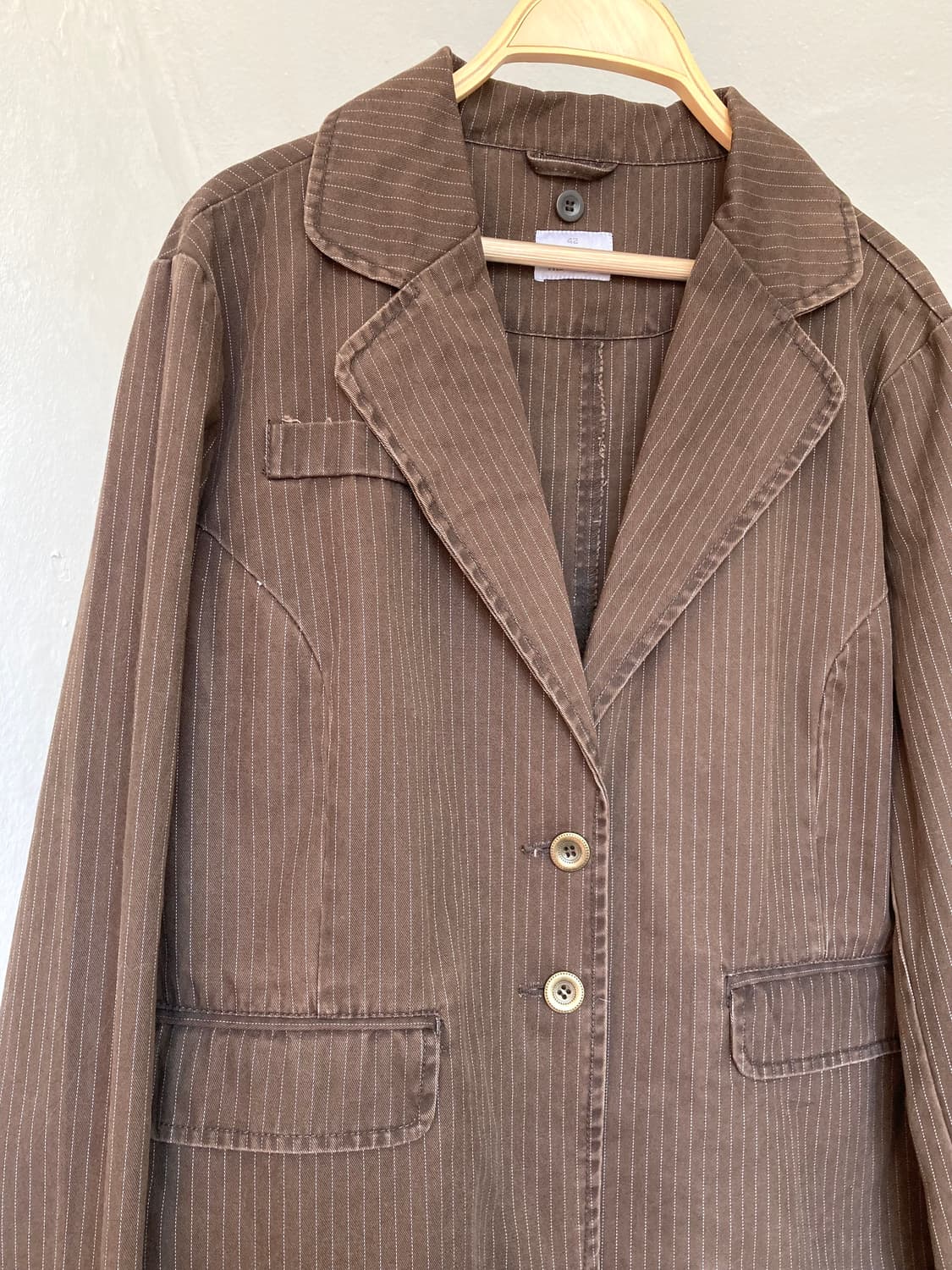 y2k 브라운 스트라이프 자켓 상품이미지2