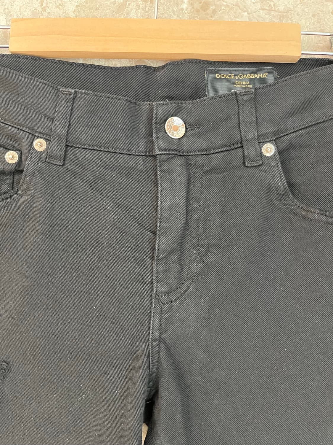 돌체앤가바나 블랙 옆줄 스키니 데님 46 상품이미지3