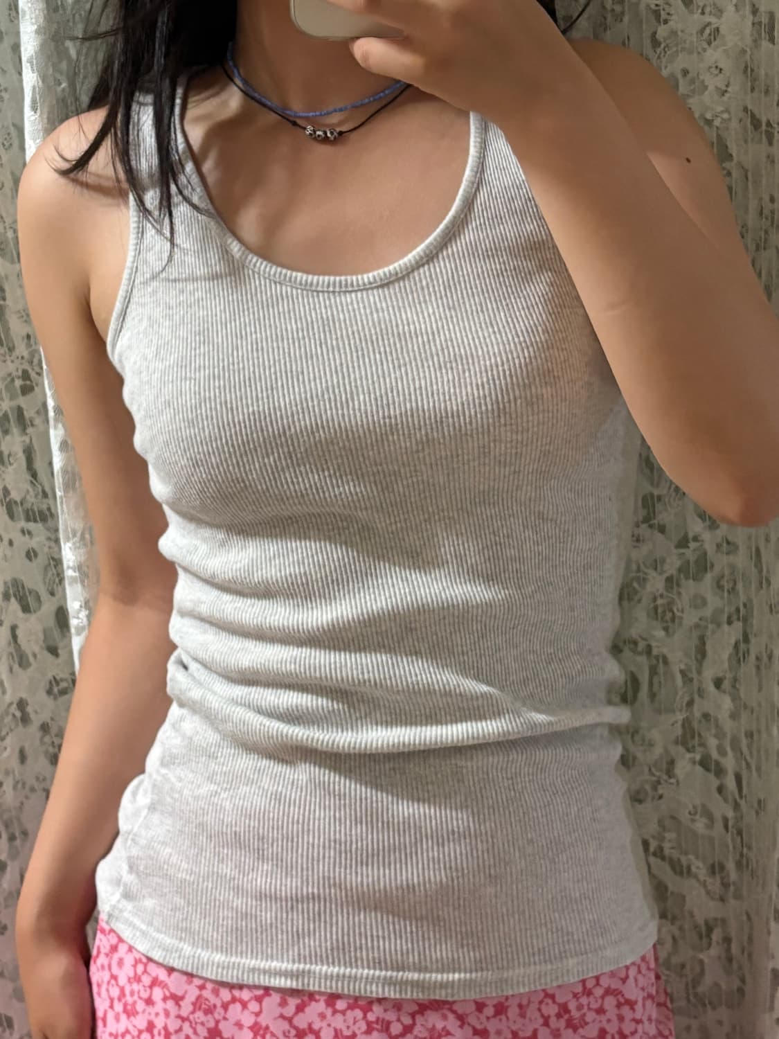White gray sleeveless 상품이미지3