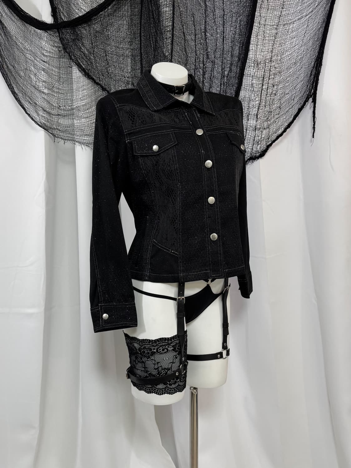 denim glitter snake jacket 상품이미지1
