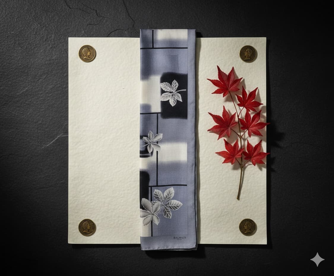 발망(BALMAIN) 빈티지 실크 100% 롱 스카프 상품이미지4