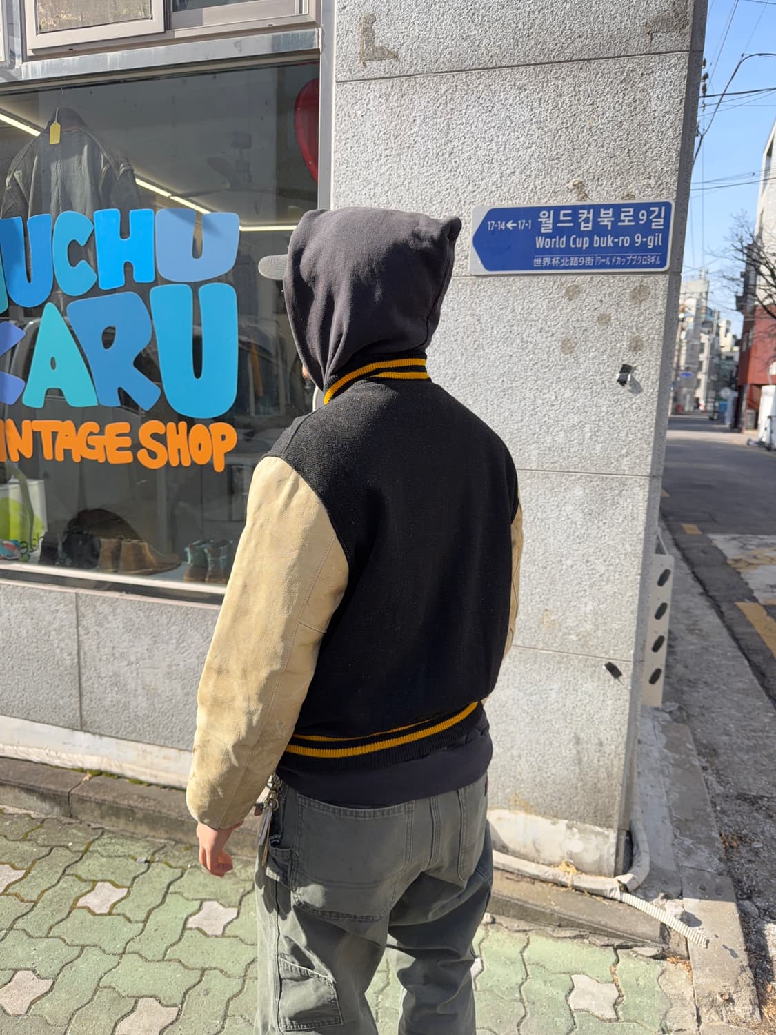 vtg wool leather varsity jacket 상품이미지2