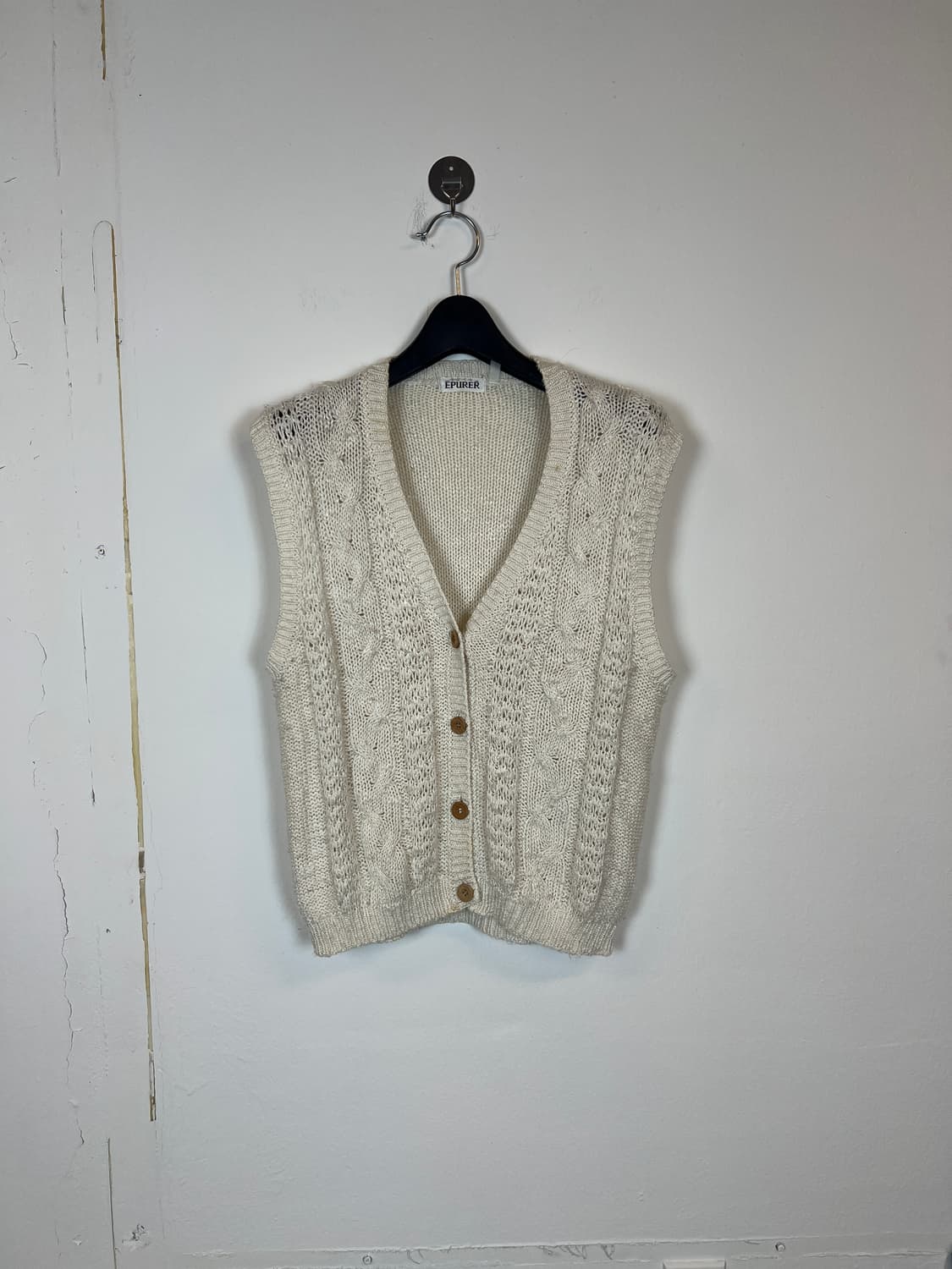 O124 에퓨레 아이보리 니트 조끼 상품이미지1