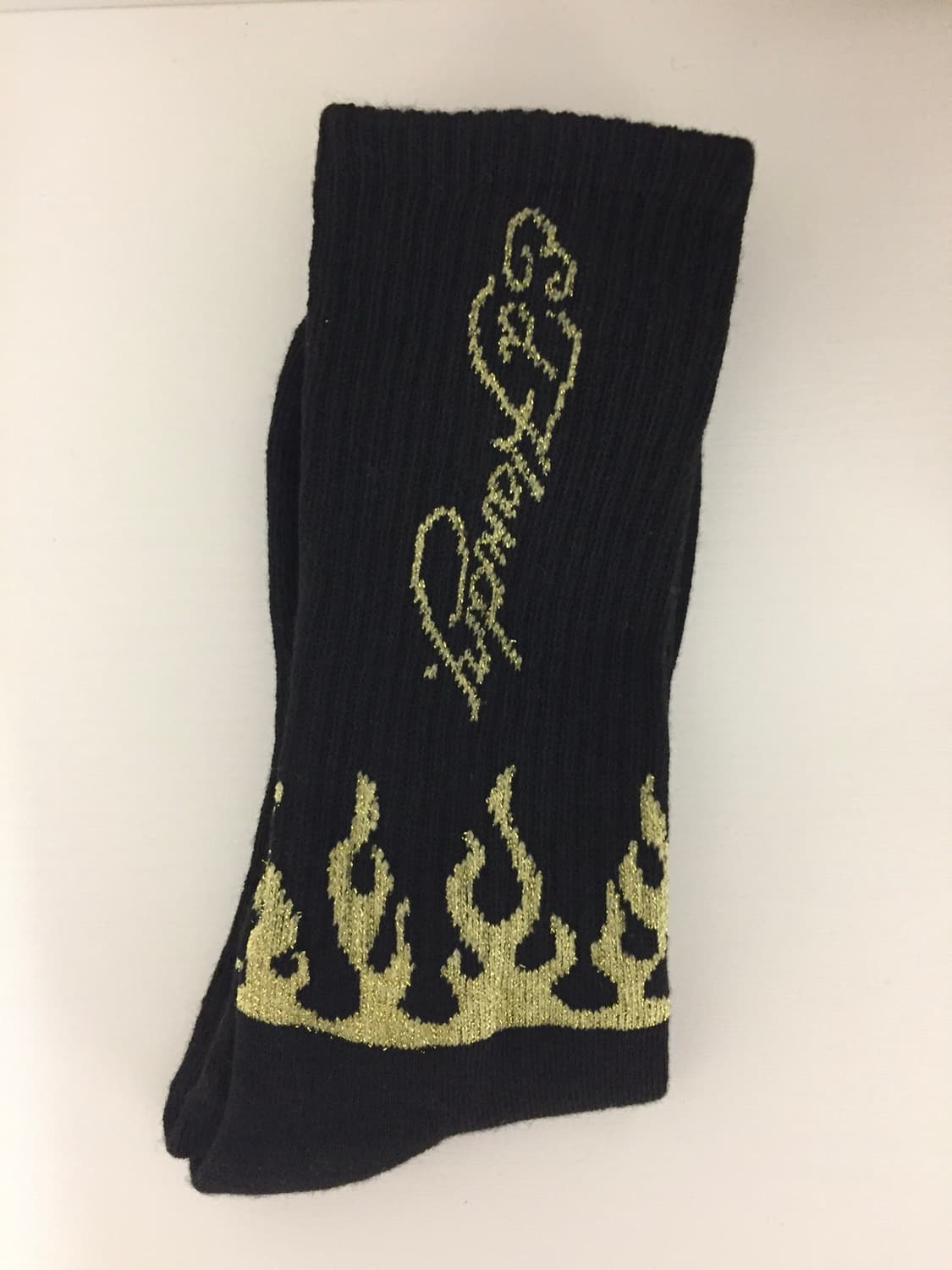 Ed Hardy 블랙 골드 불꽃 양말 상품이미지1