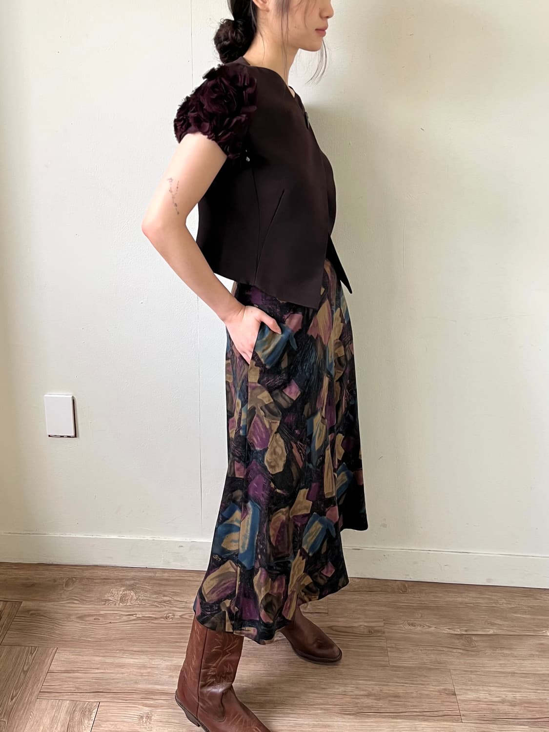 amlan 아트 롱 스커트 상품이미지7