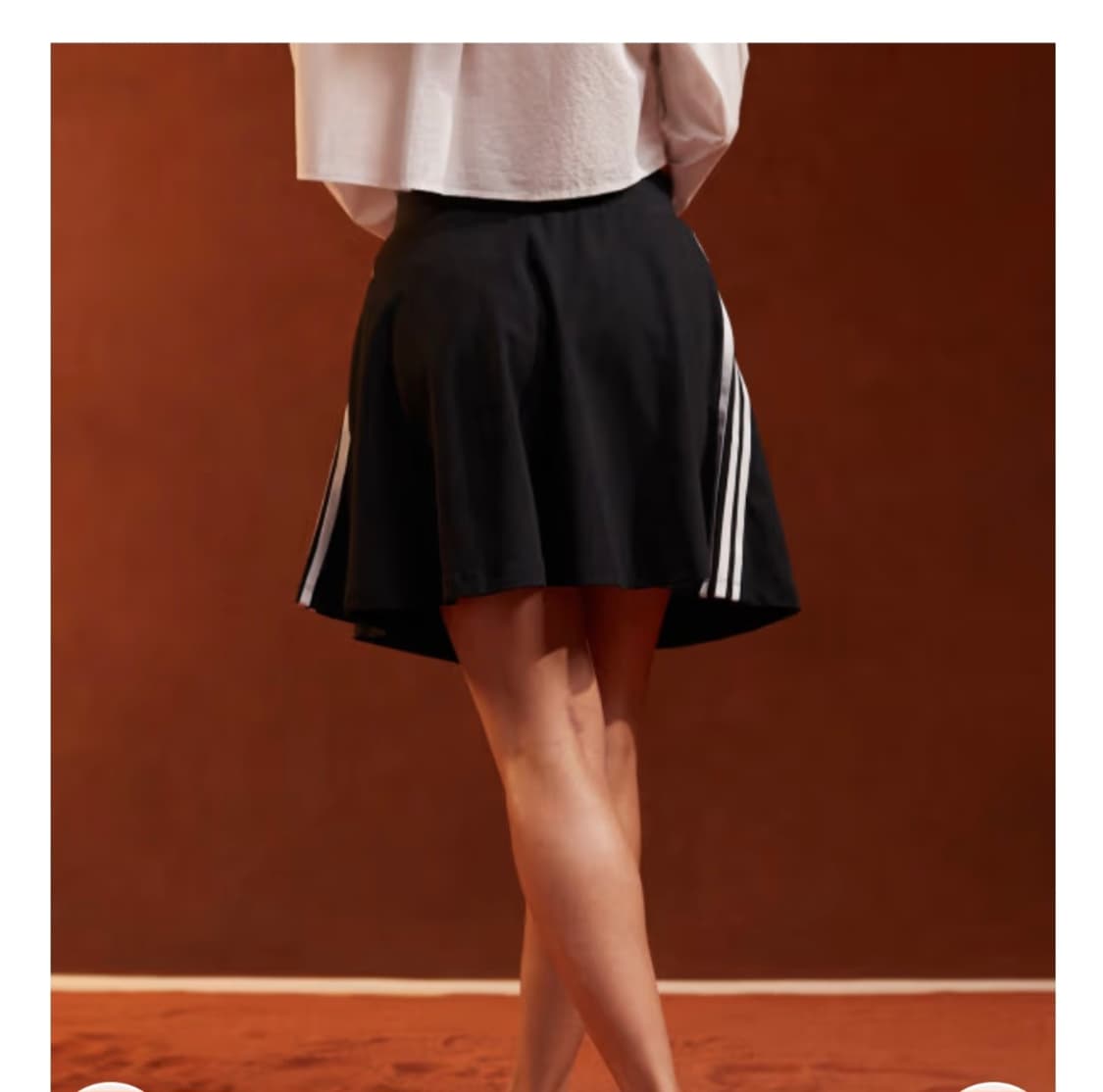 아디다스 오리지널삼선 스트라이프 미니 스커트 블랙 상품이미지3