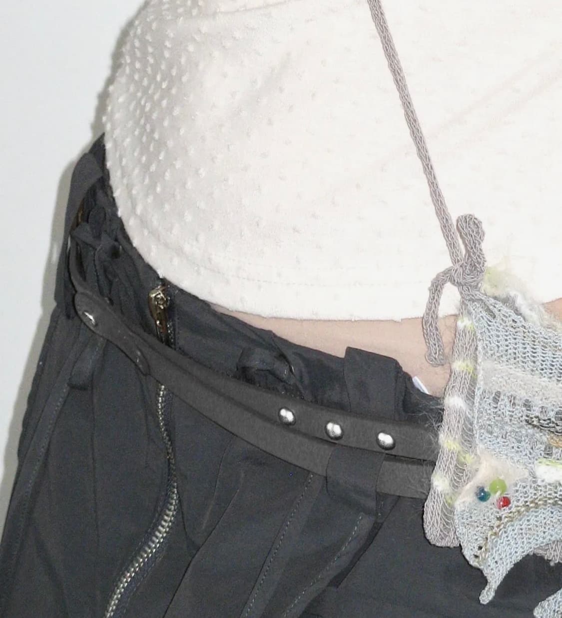 타입서비스 leather rivet belt black 레더 리벳 벨트  상품이미지1