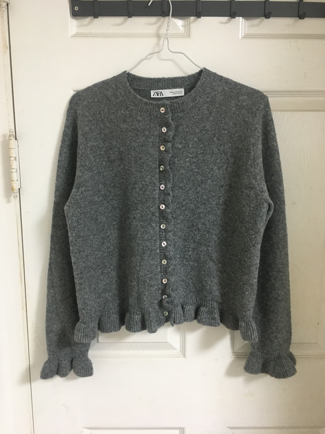 자라 회색 프릴 가디건 상품이미지2