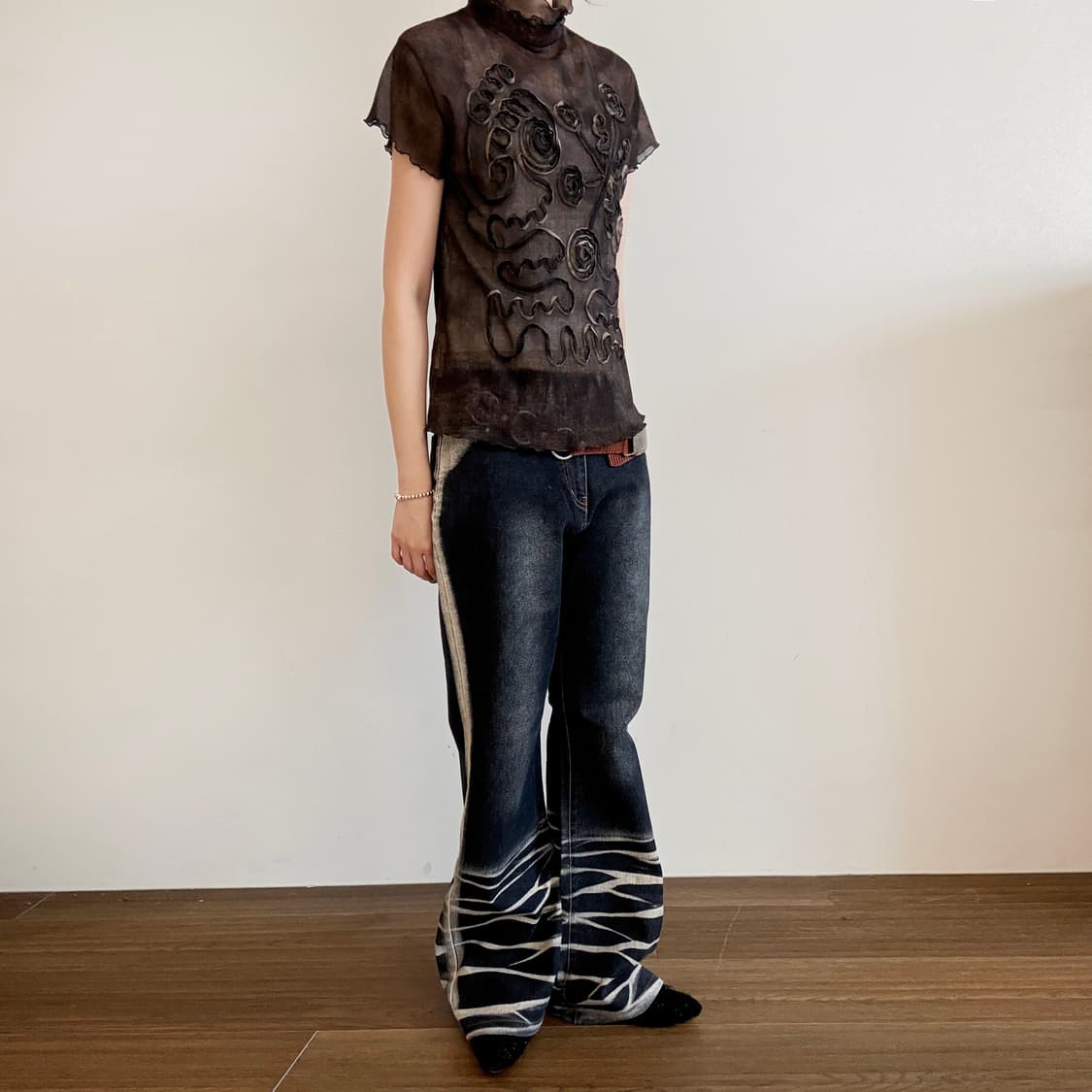 Cyber Grunge Dark Wash Jeans 상품이미지3