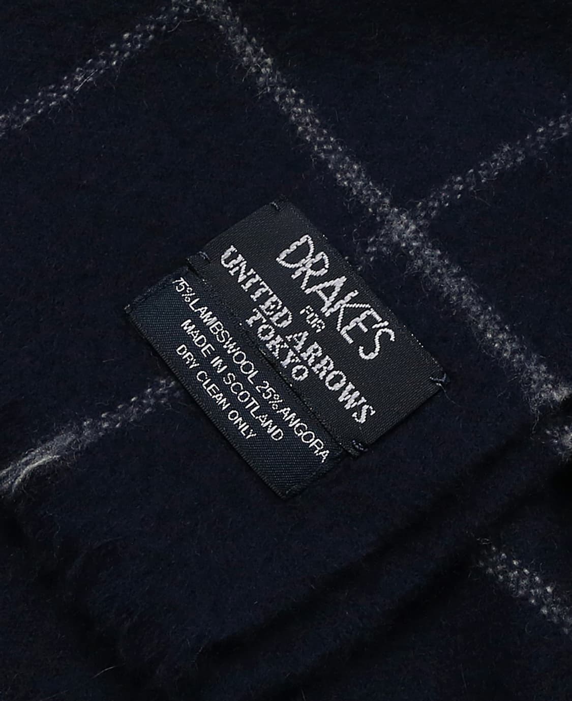 드레익스 [Drake's] 네이비 윈도우페인 체크 머플러 상품이미지3