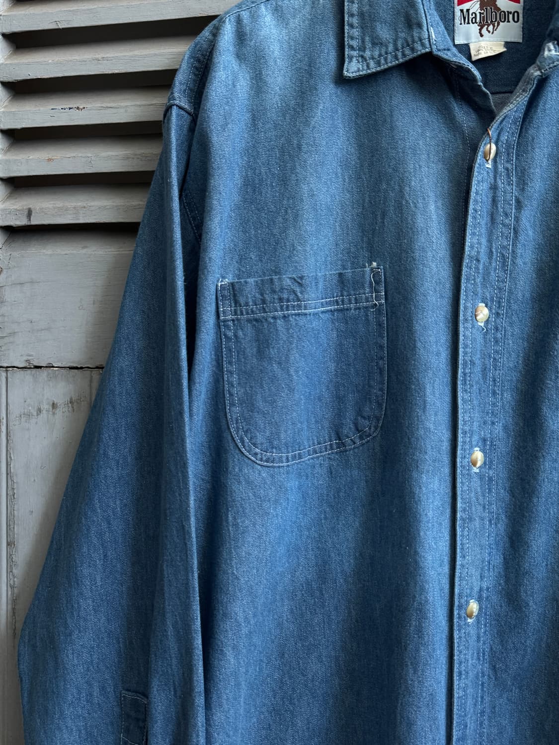[XL]90's 말보로 USA 웨스턴 데님 셔츠 상품이미지3