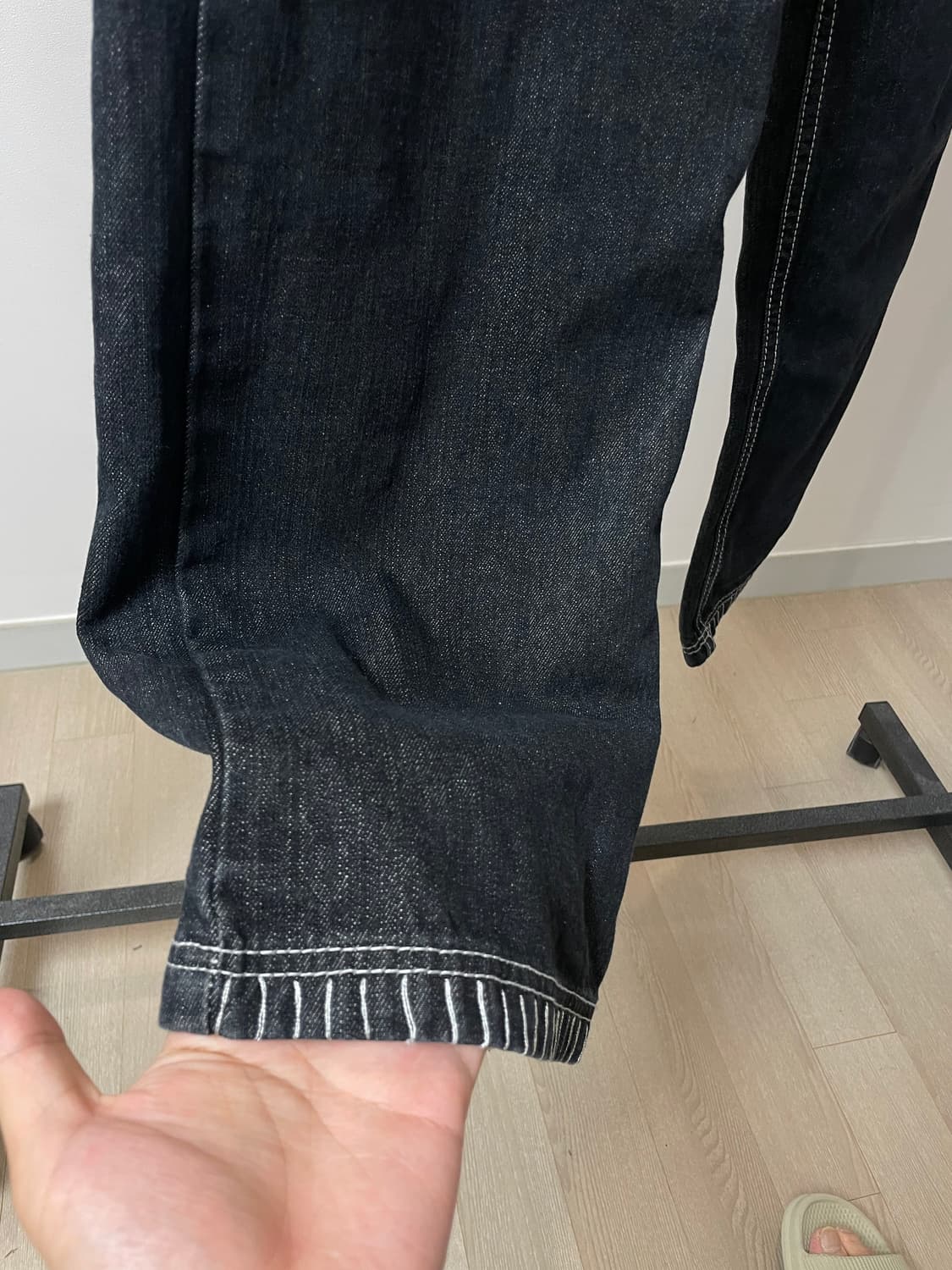 (32~33) 크라운 홀더 올드스쿨 힙합 자수 데님 팬츠 상품이미지4
