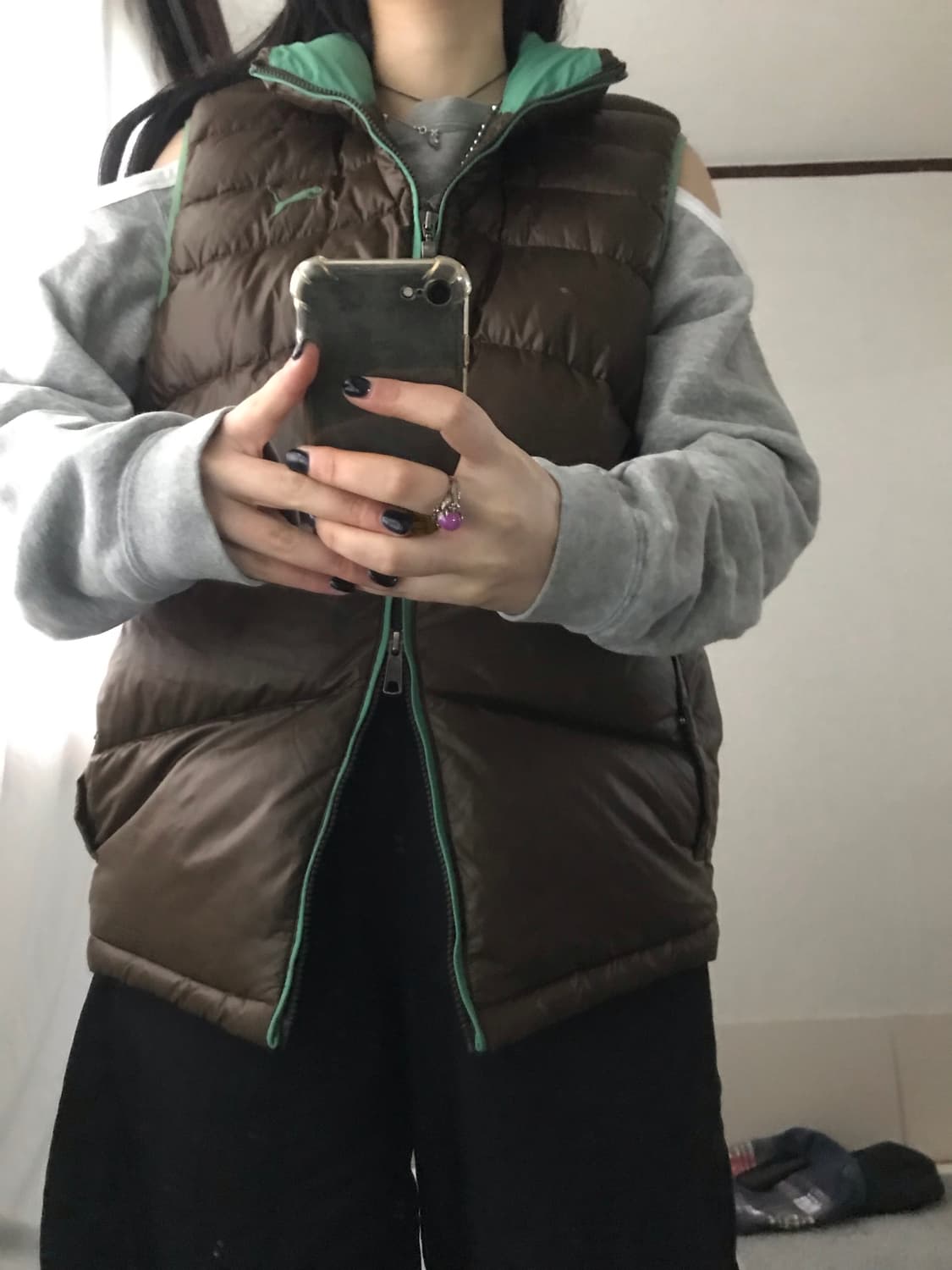 퓨마 브라운 패딩 조끼 상품이미지4