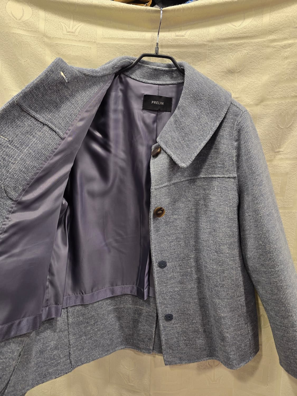 프렐린 PRELIN 핸드메이드 그레이 울 혼방 코 자켓 66 상품이미지7