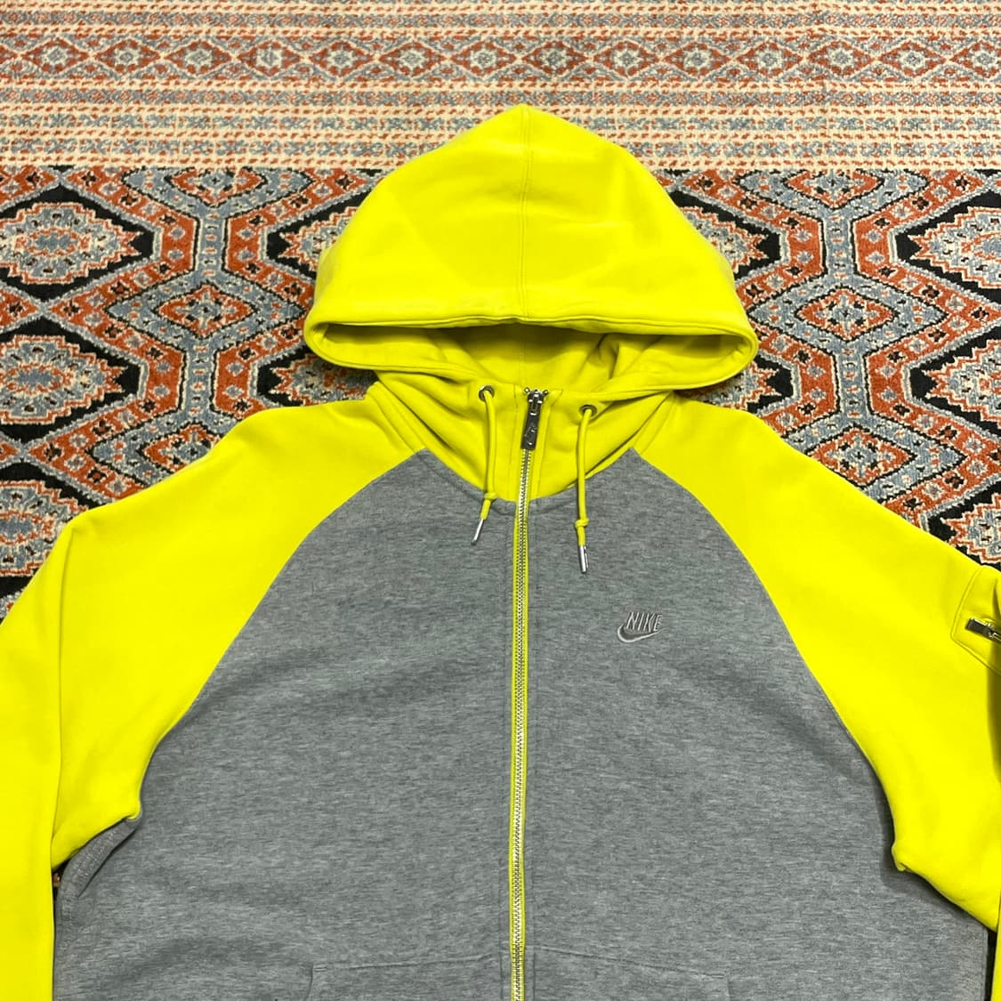 나이키 스몰로고 라임 배색 후드집업 남성XL  상품이미지2