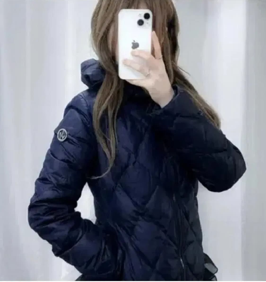 아르마니 진스 곡선카라 덕다운 퀼팅 패딩 점퍼 S 사이즈 상품이미지1