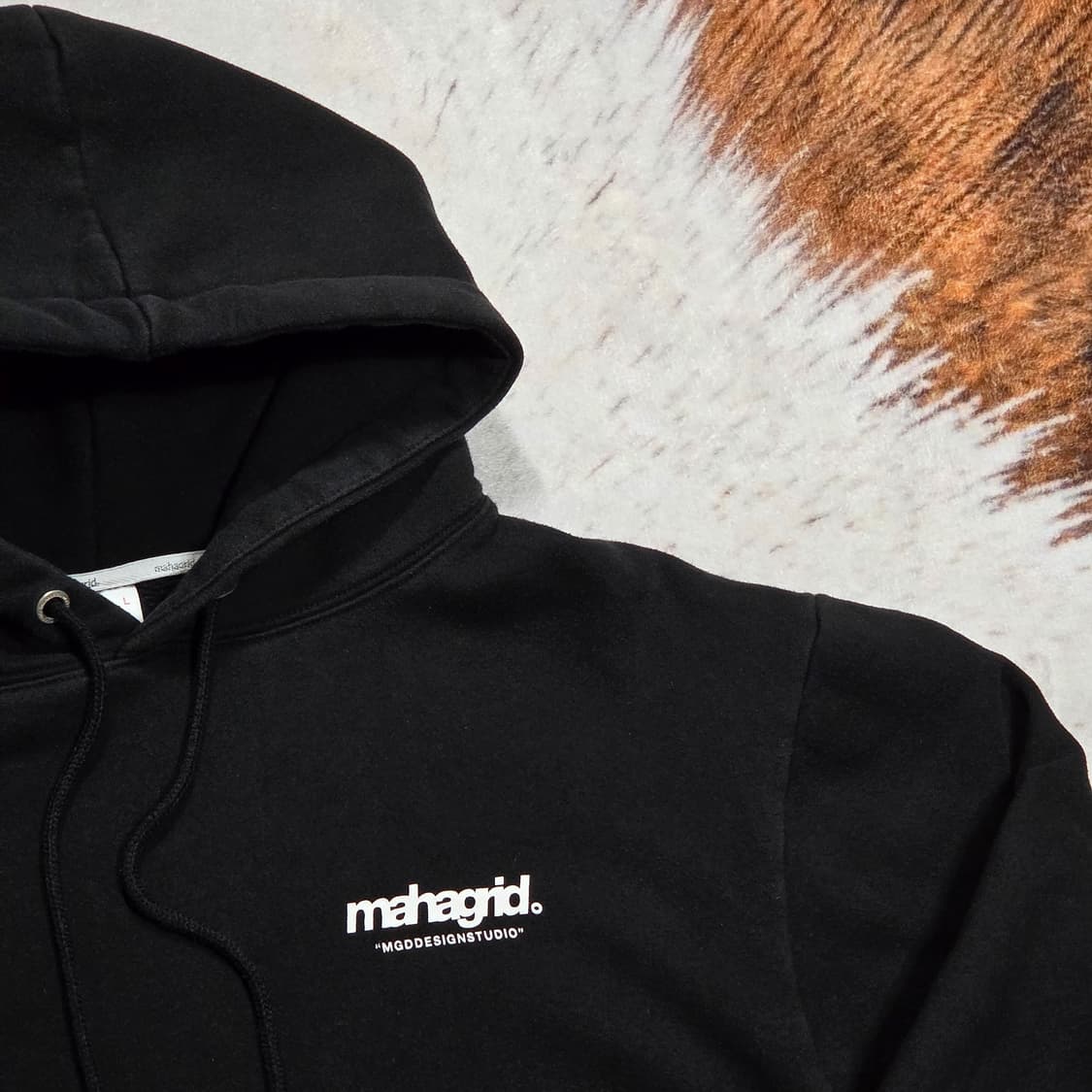 마하그리드 오버핏 블랙 후드티 상품이미지5