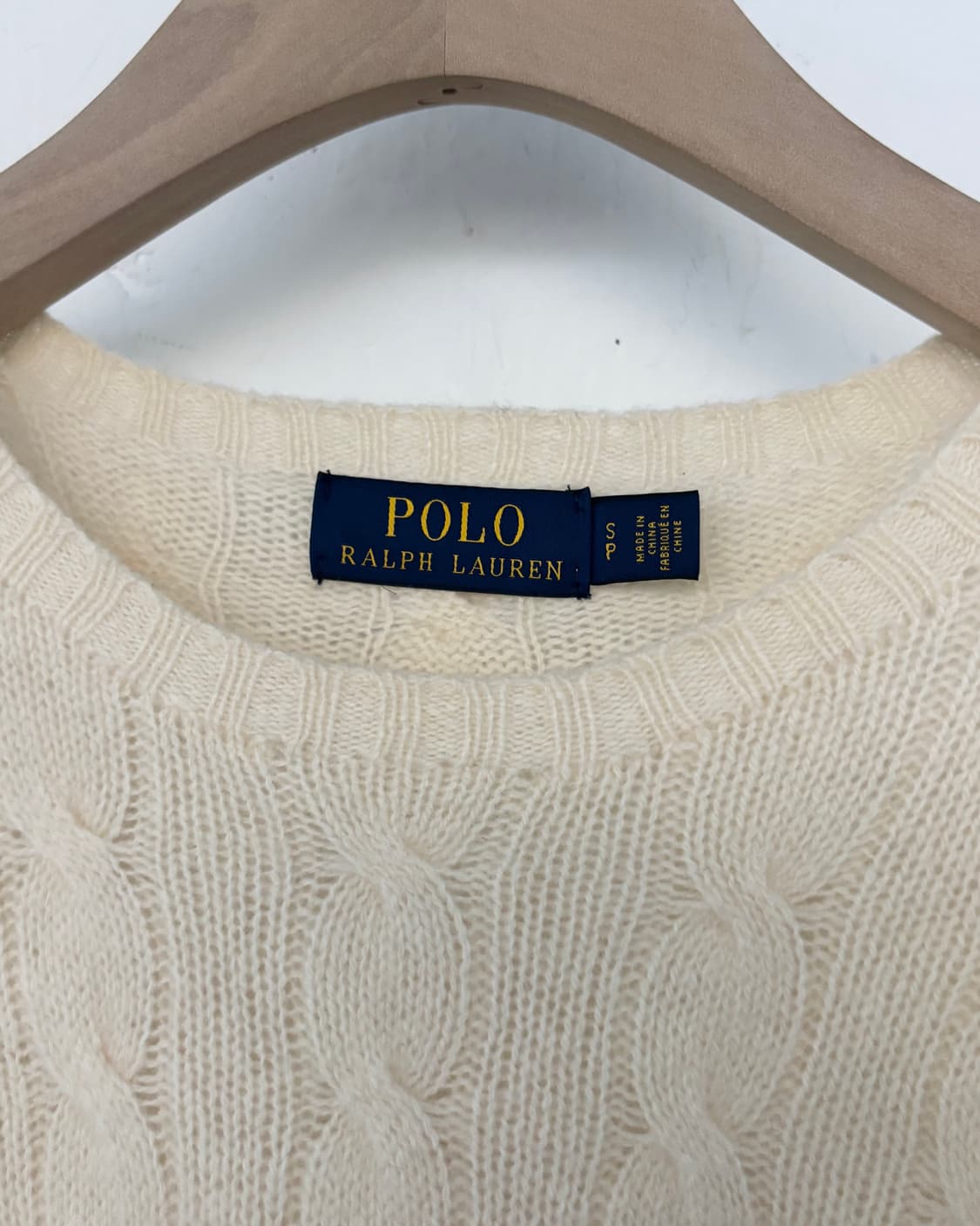 Polo 폴로 랄프로렌 캐시미어 아이보리 케이블 니트 상품이미지4