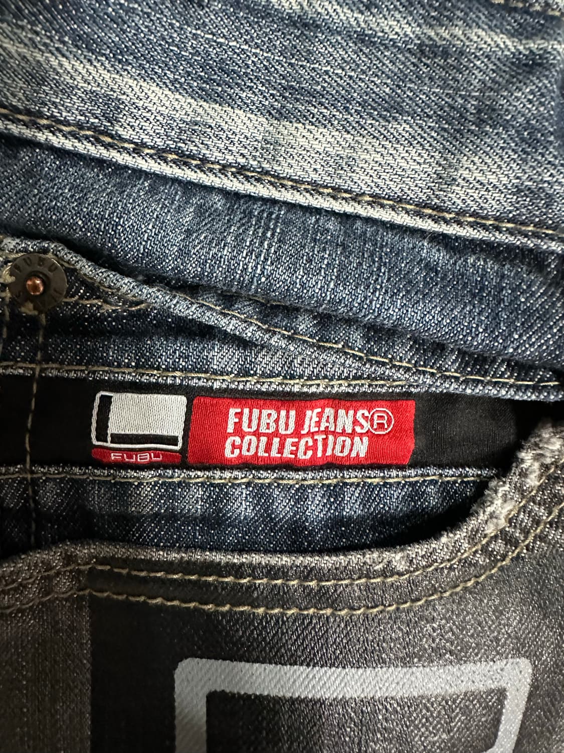 푸부 FUBU JEANS COLLECTION Y2K 패치워크 와이드 데님 상품이미지5