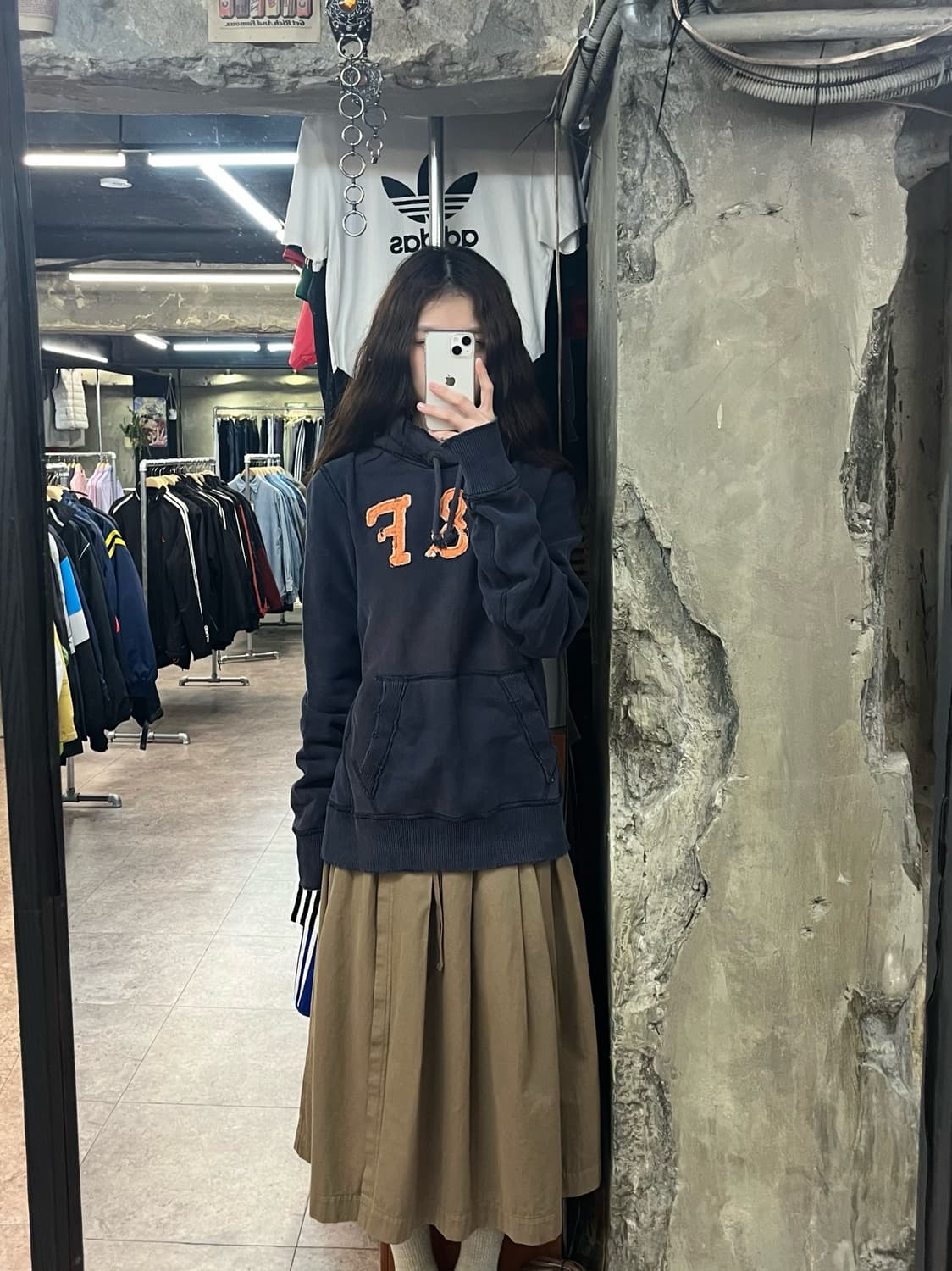 아베크롬비 기모 후드티 네이비 M #csz2547 상품이미지2