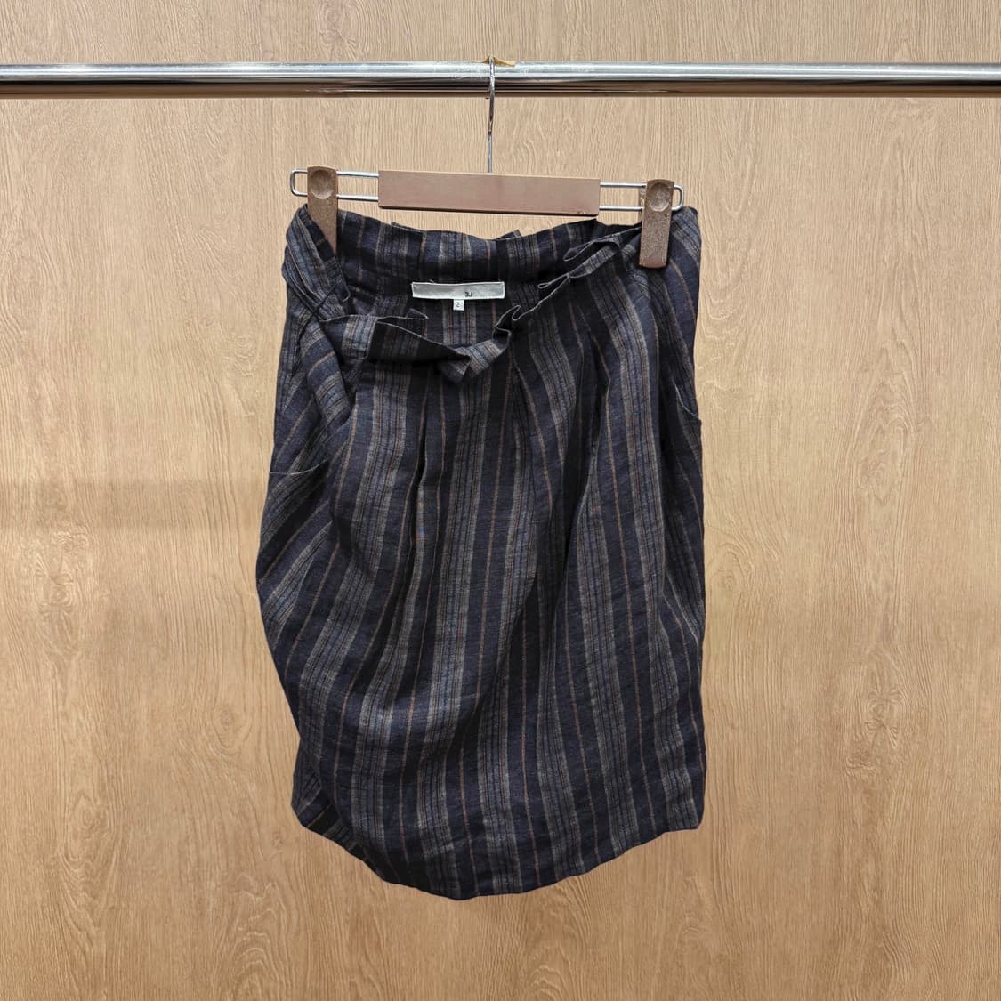 3.1 필립림 스트라이프 랩 미니스커트 허리 끈 디테일다크컬러 상품이미지2