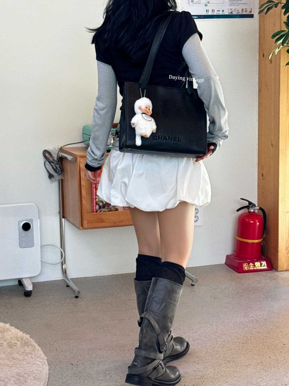 샤넬 캐비어 스퀘어 숄더백 상품이미지8