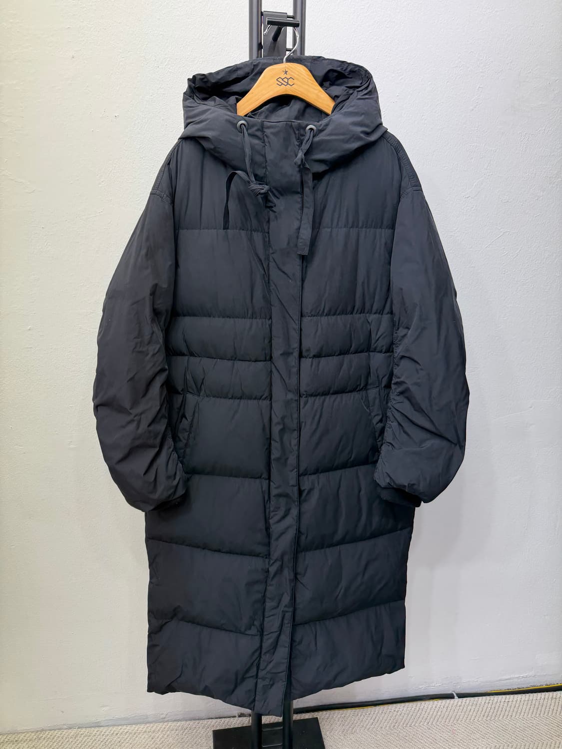 정품) 타임 한섬 여성 블랙 후드 패딩 82F 상품이미지1