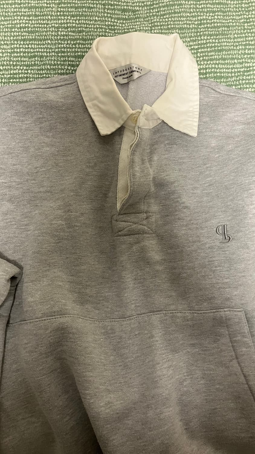 라퍼지스토어 헤비 기모 오버 럭비 맨투맨 멜란지 그레이 S 상품이미지1