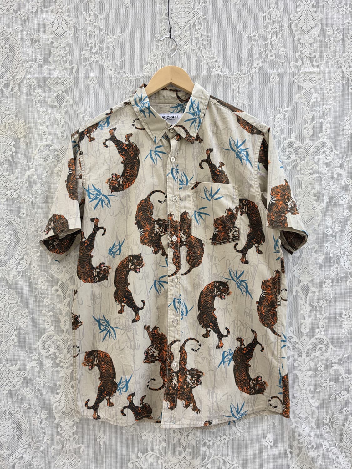 마이클 알렉산더 타이거 프린트 셔츠 상품이미지1