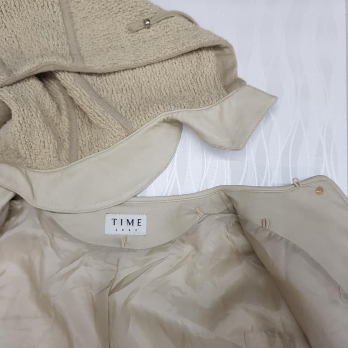 한섬 타임 2021 퀄팅 페이크 레더 후드 자켓 F사이즈 상품이미지6