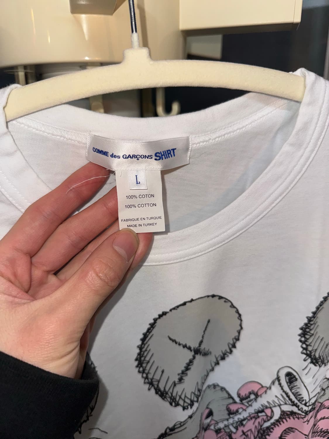 꼼데가르송 셔츠라인 카우스 콜라보 티셔츠 상품이미지3