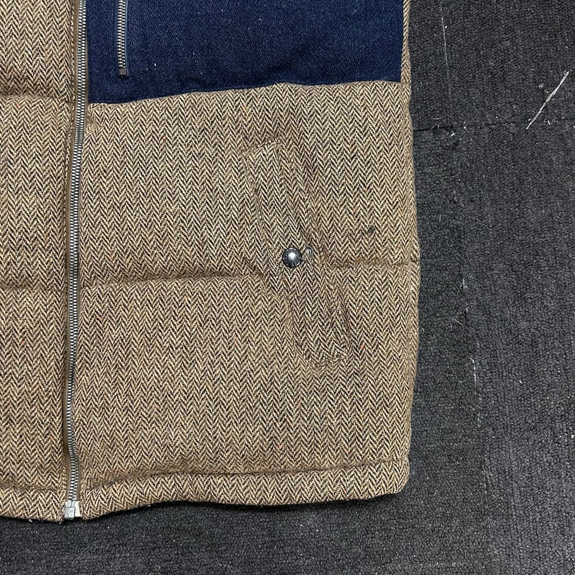 노스페이스 헤링본 구스다운 패딩 조끼 브라운 베스트 95 상품이미지4