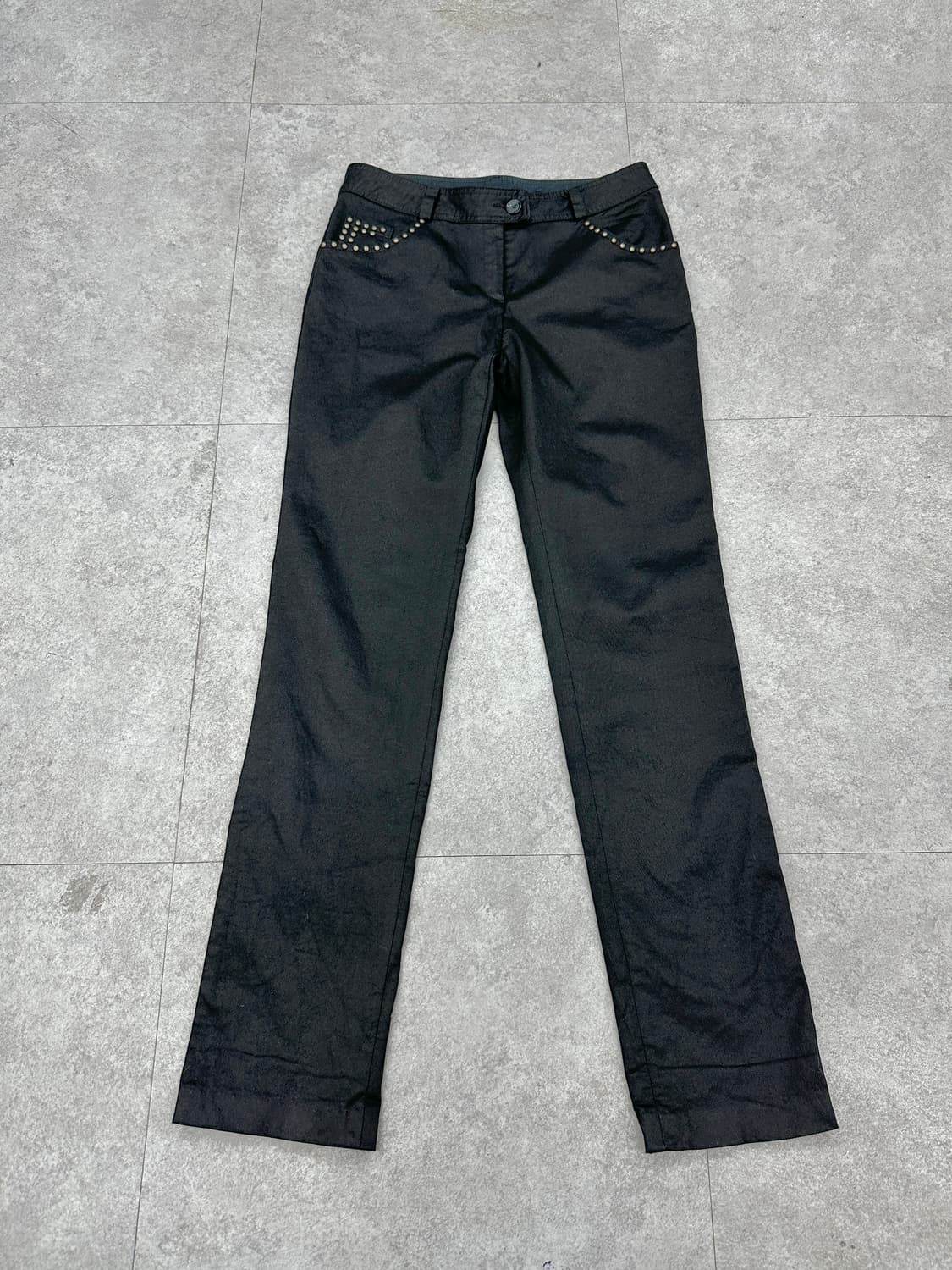 Vintage stud black jeans slim straight 상품이미지3