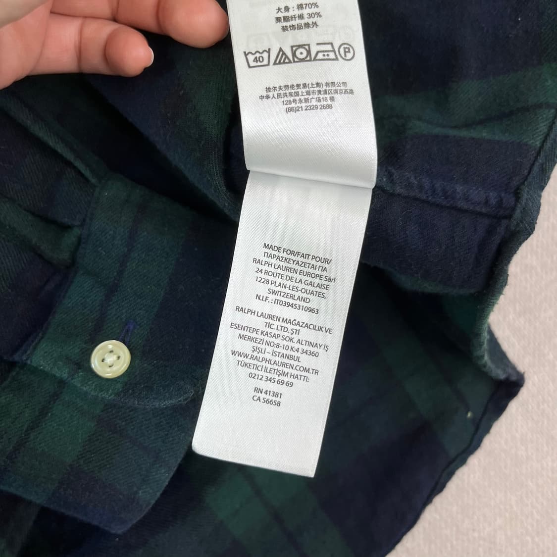 100 폴로 랄프로렌 빅포니 코튼 체크셔츠 상품이미지6