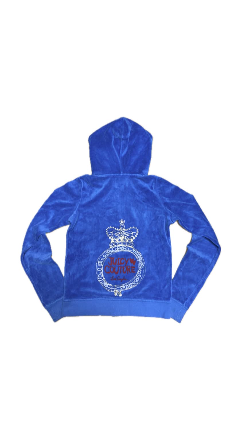 Y2k 쥬시꾸뛰르 블루 벨벳 후드 집업 상품이미지2