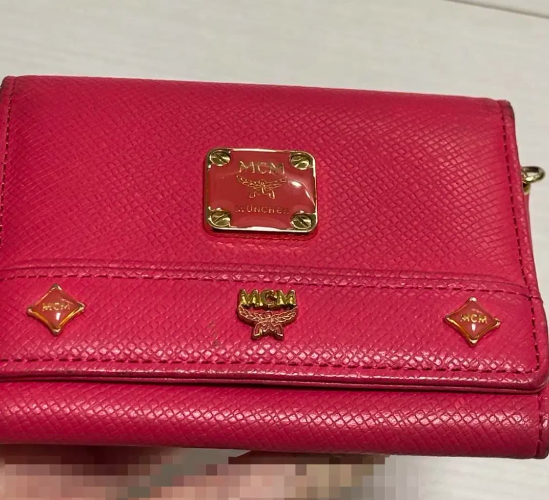 무료배송)중고 빈티지 mcm 엠씨엠 핑크 카드지갑 명합지갑 반지갑 상품이미지2