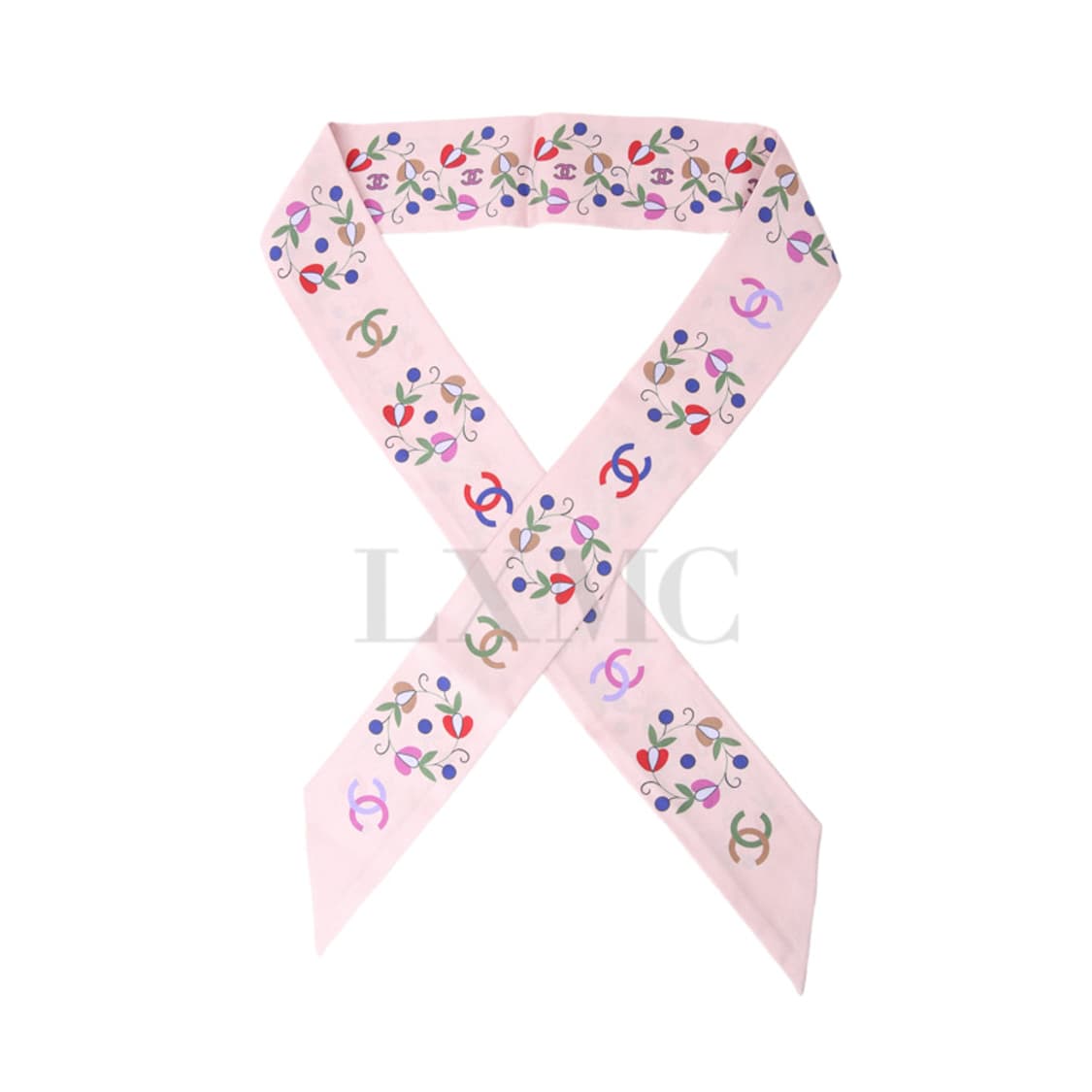 샤넬 스카프 핑크 플라워 실크 헤어밴드 트윌 미니스카프 상품이미지1