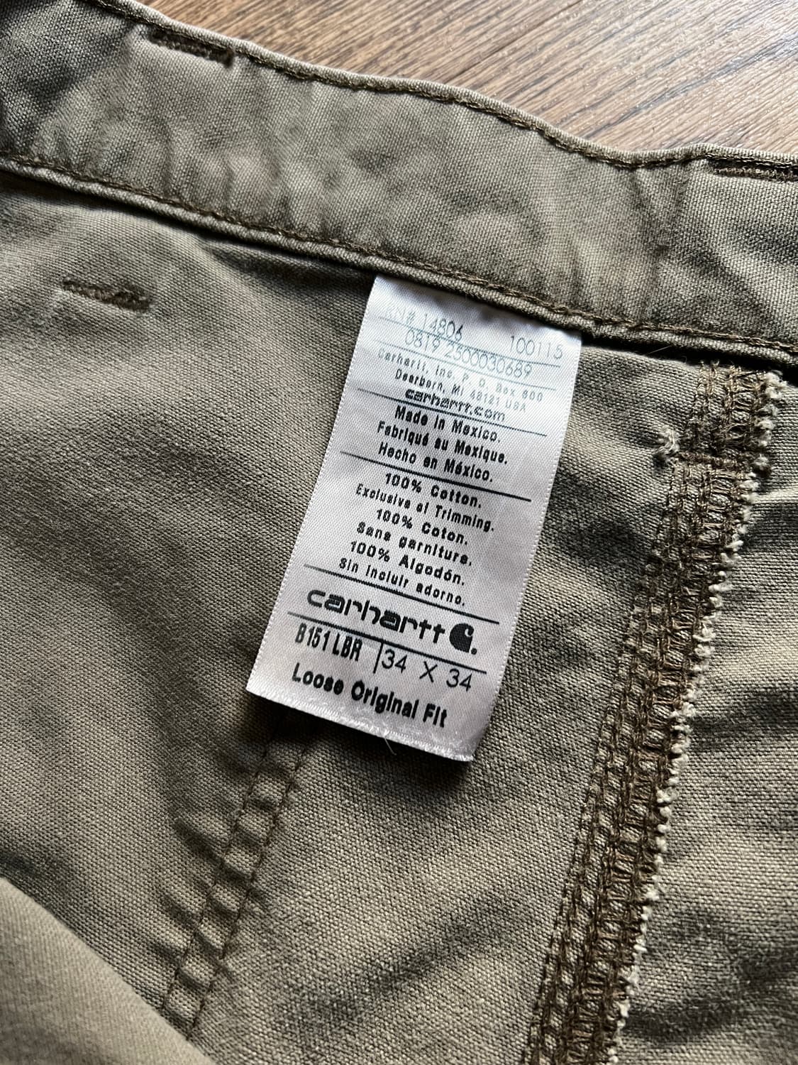 [34]칼하트 USA 더티워싱 라이트브라운 싱글니 워크 팬츠 상품이미지6