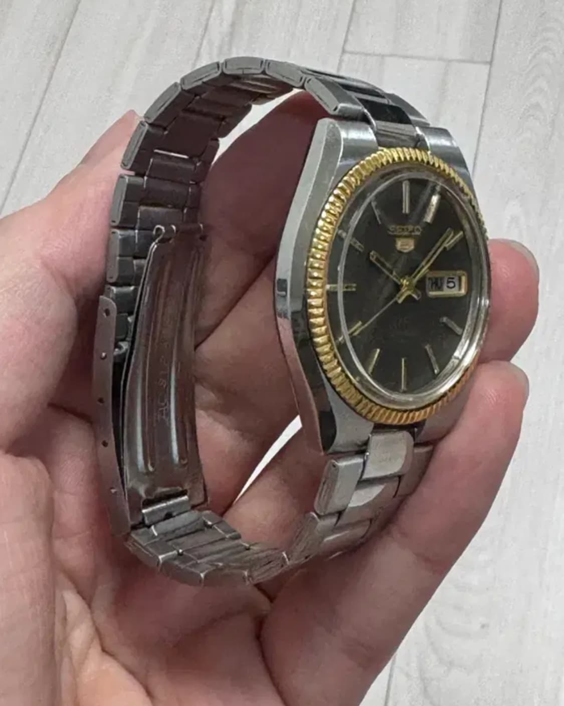 세이코5 70s80s 빈티지 플루티드 베젤 데이저스트 상품이미지5