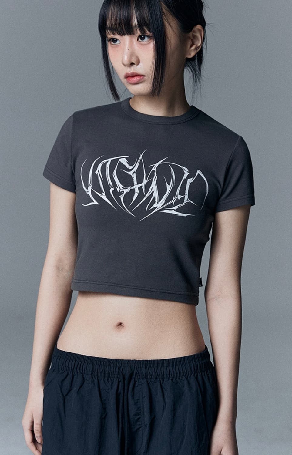 낫포너드 W Metal N4ND Logo Crop Tee _ Charco 상품이미지2