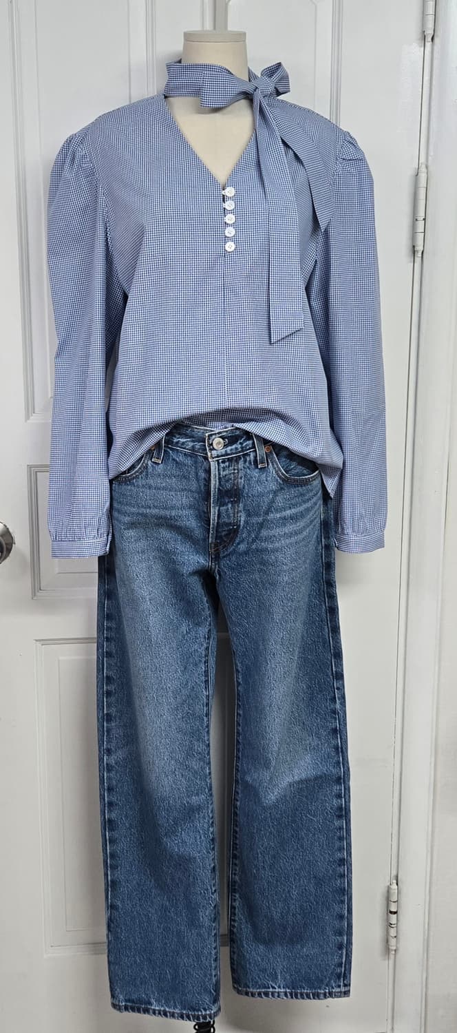 새상품)프레부아 타이블라우스 상품이미지2